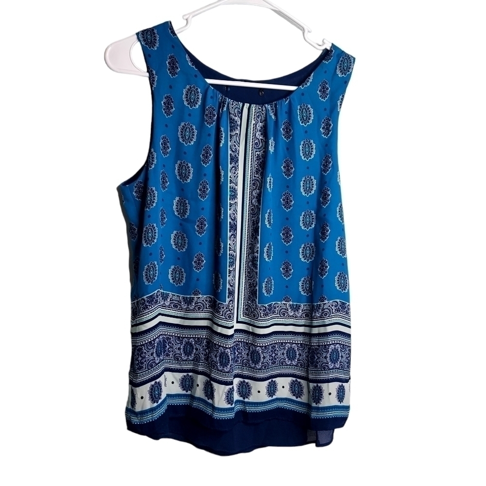 Rose & Olive Women's BOHO BLUE TOP SIZE MEDIUM